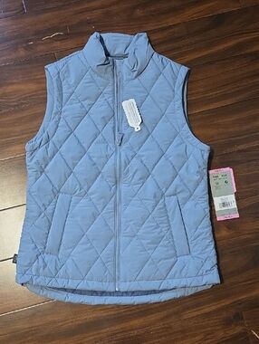 Free Country Quilted Light Blue Womens Vest